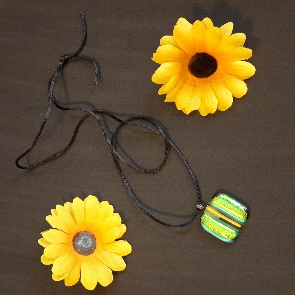 RARE Pegg Karr Glass Art Necklace